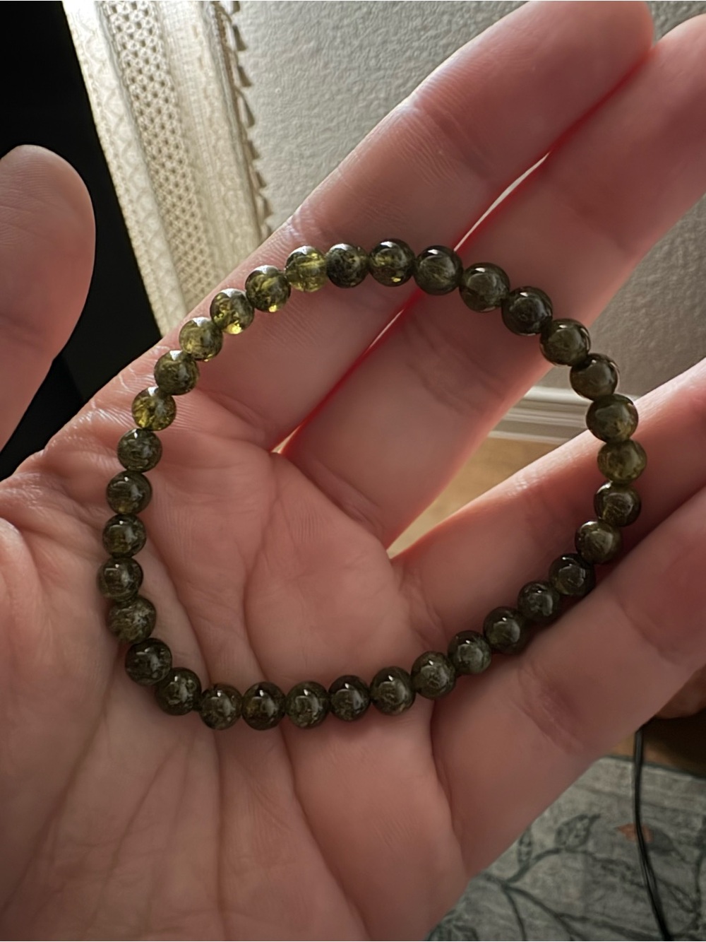 Green garnet crystal bracelet